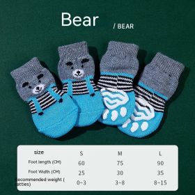 High Quality Non-slip Sole Socks Teddy Corgi Cat Supplies 4 Pack (Option: Bear-M)